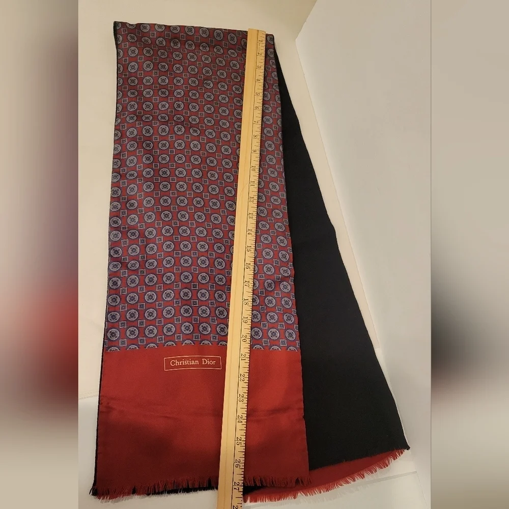Vintage Christian Dior Silk and Wool Men's (unisex) Scarf